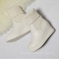 White boots women's white Boots genuine leather Booties Women Ladies Winter Boots Shoes